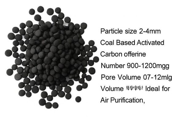 Particle size 2-4mm Coal Based Activated Carbon offering Iodine Number 900-1200mgg and Pore Volume 07-12mlg ideal for Air Purification